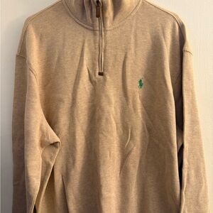 Ralph Lauren Tan Half-Zip Sweater